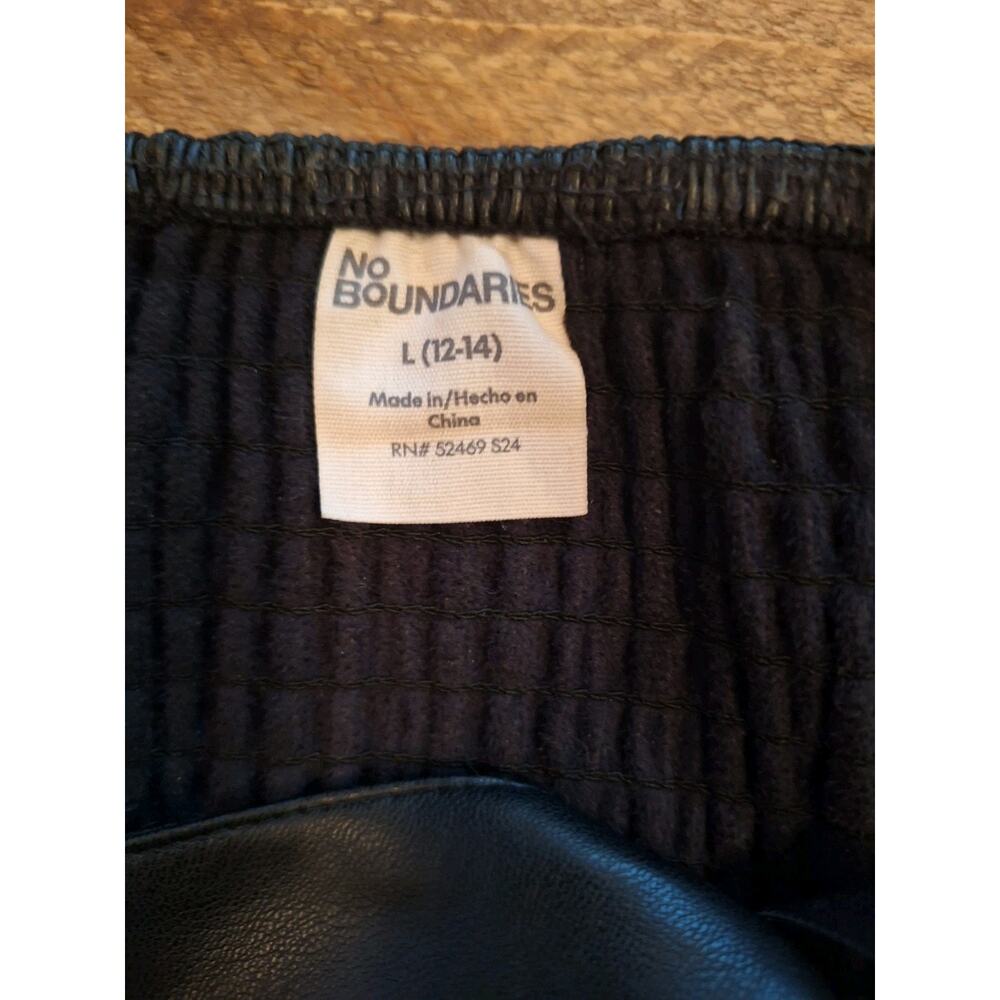 No Boundaries Black Faux Leather Bustier Crop Top Zip Front Size L - Picture 4 of 6